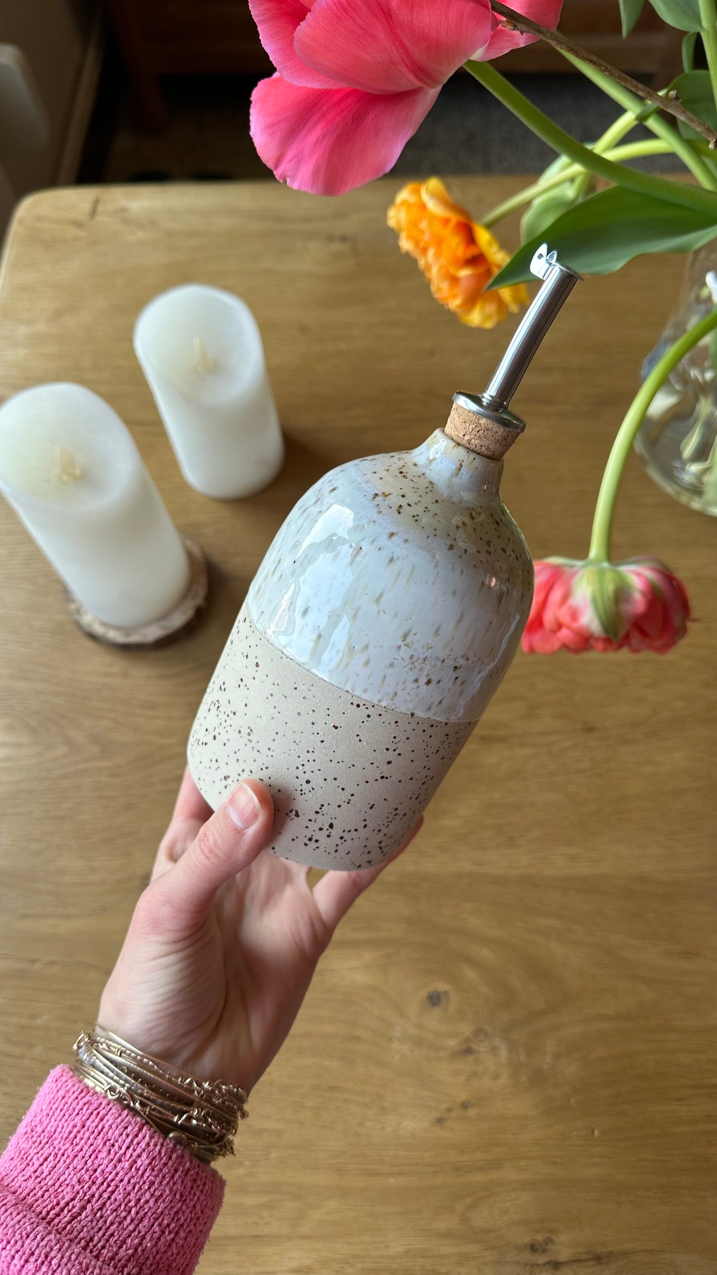Bouteille d'huile d'olive nacre n2