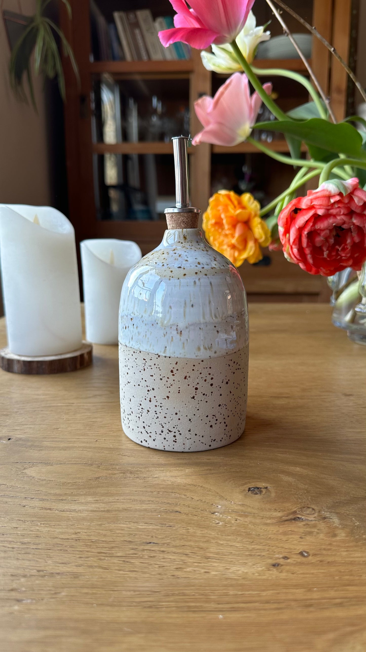 Bouteille d'huile d'olive nacre n2