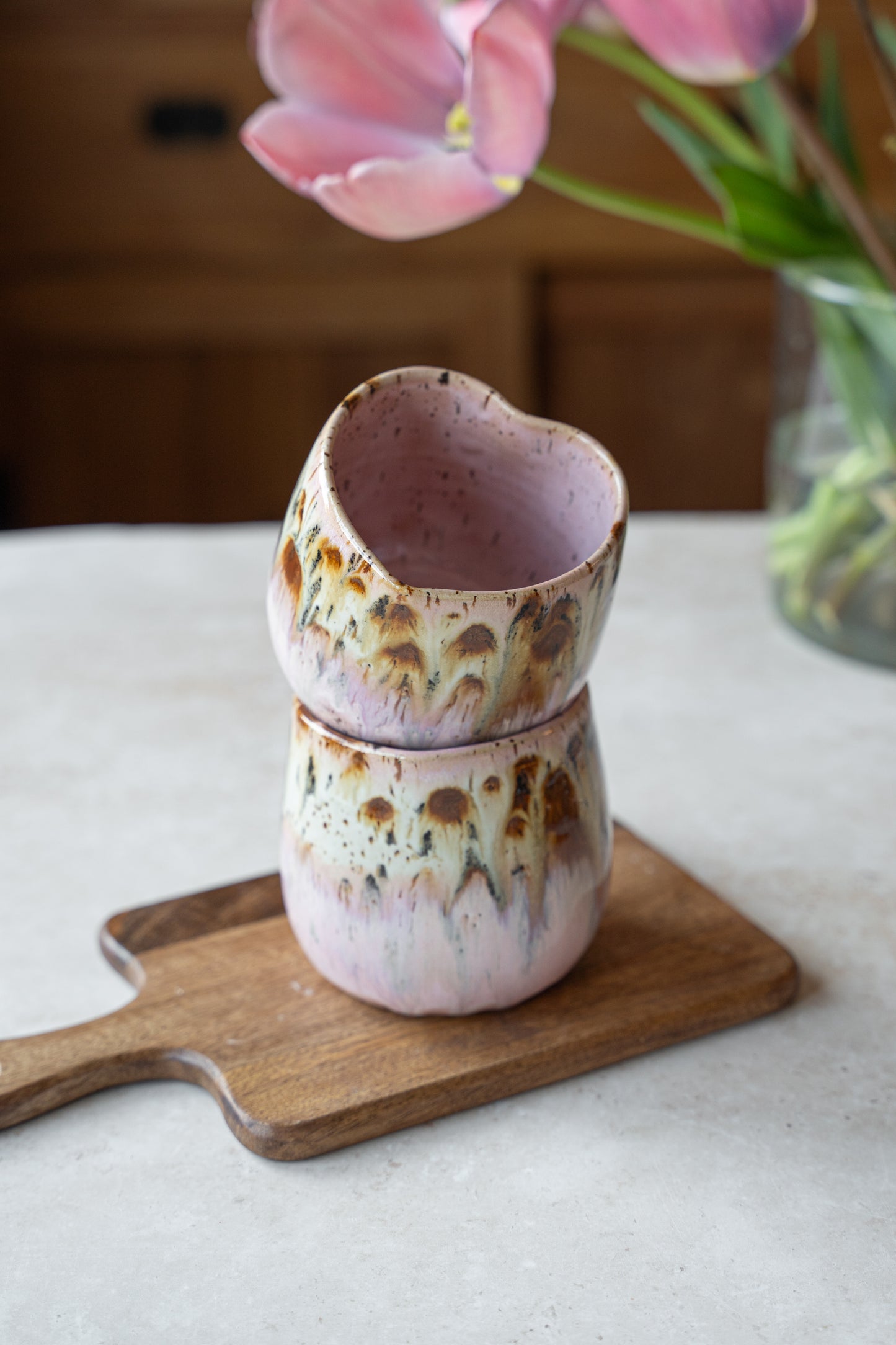 Mug coeur léo rose