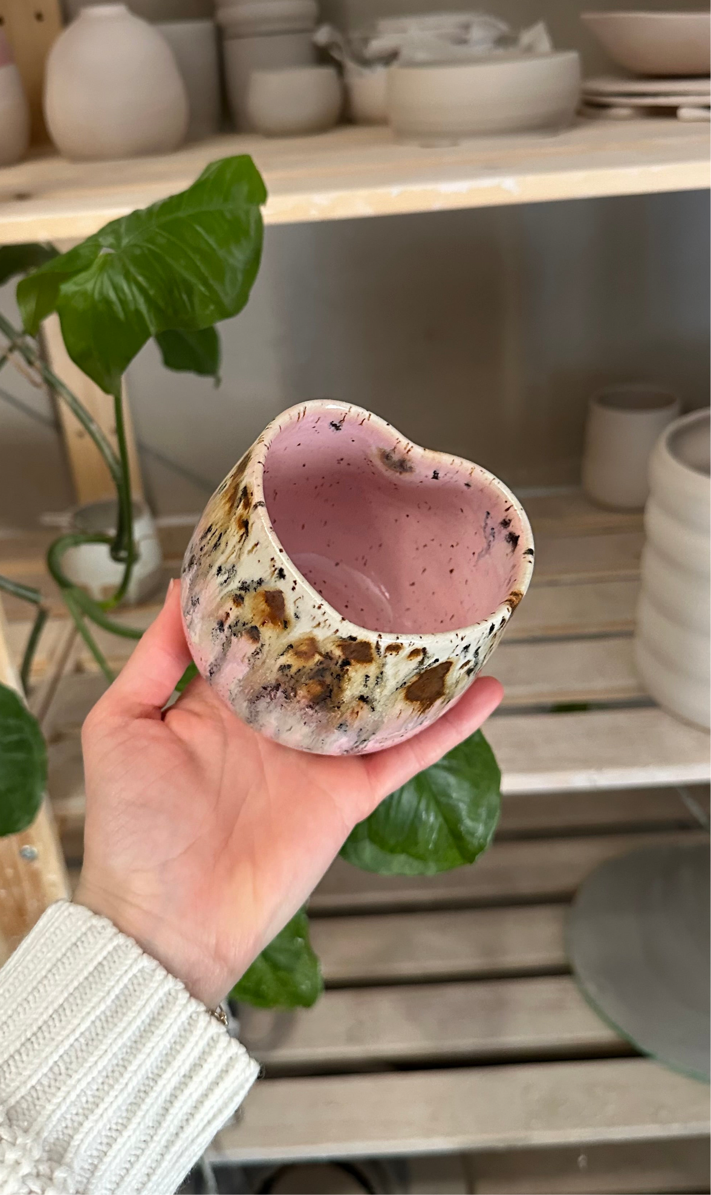Mug coeur léo rose