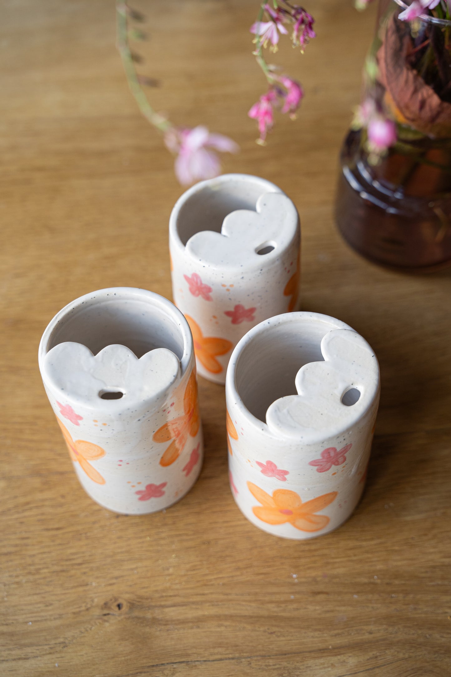 Travel mug fleurs