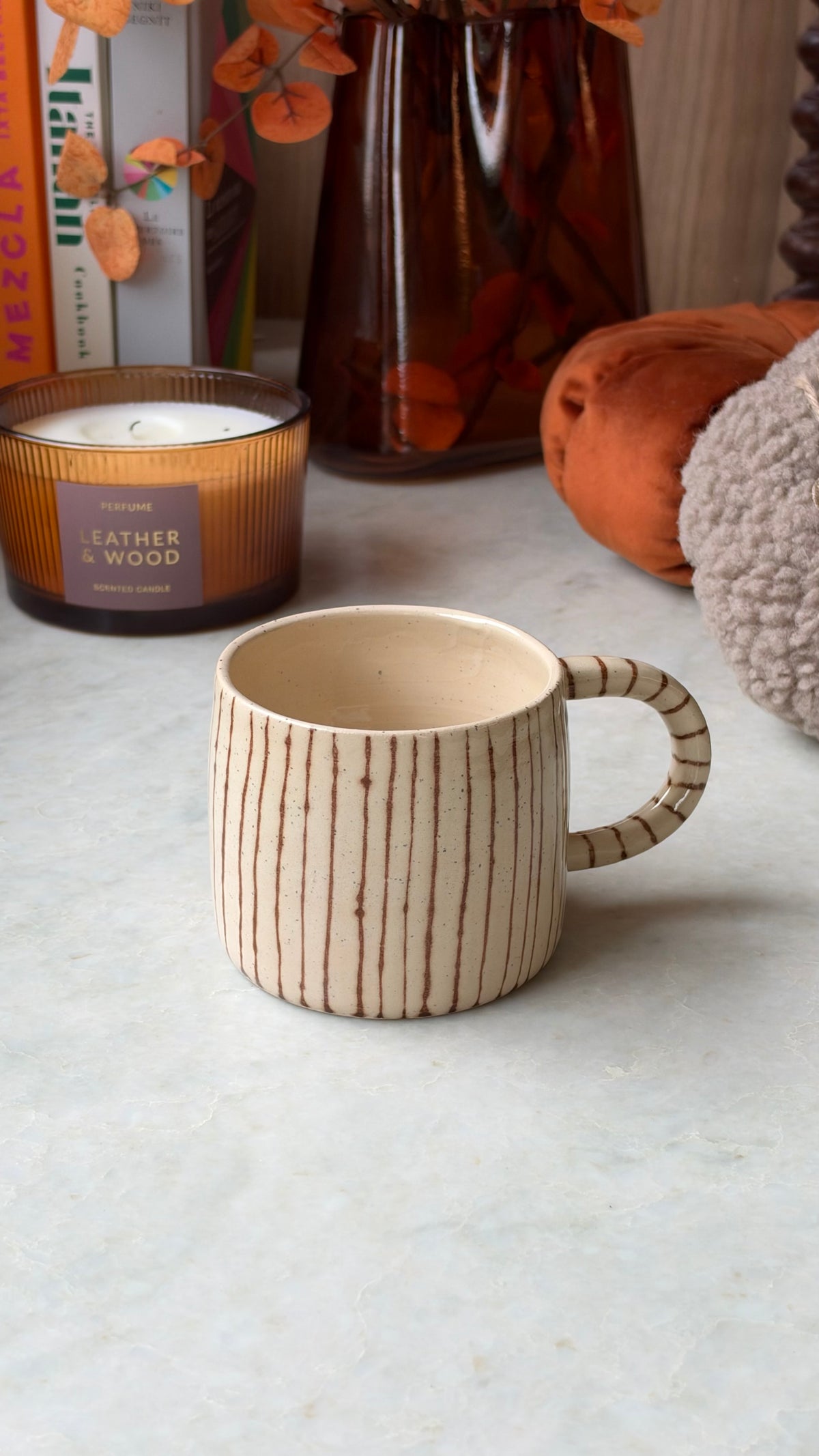 Mug lignes brunes « grand »