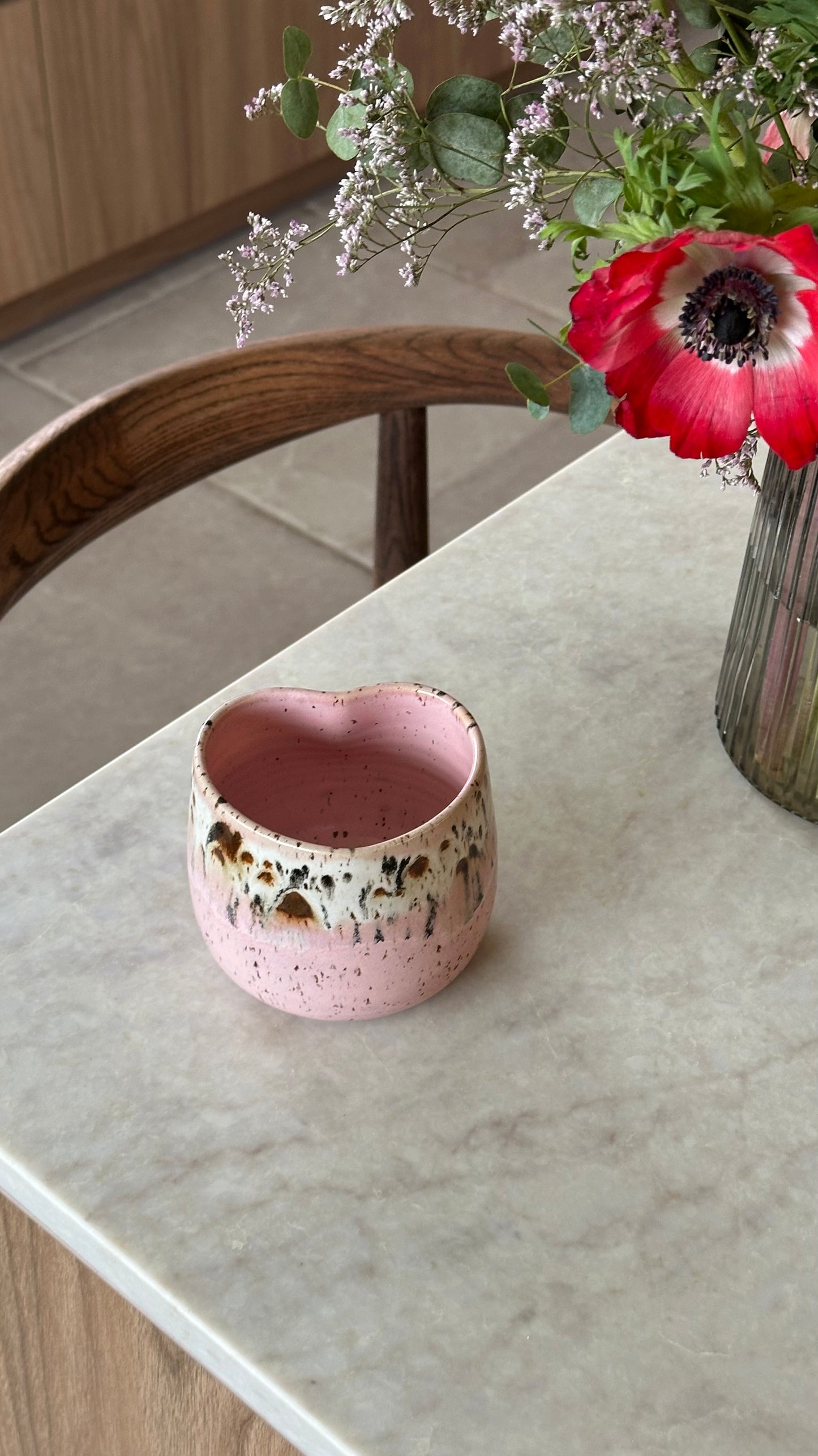 Mug coeur léo rose