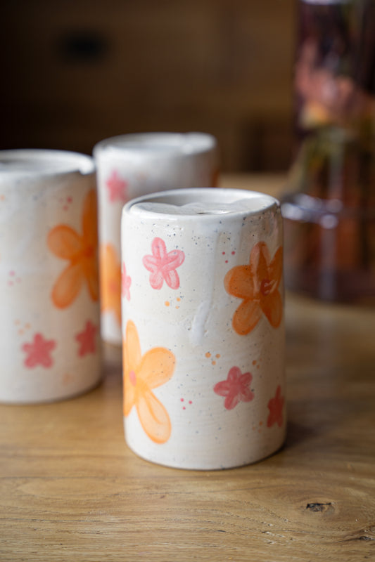 Travel mug fleurs